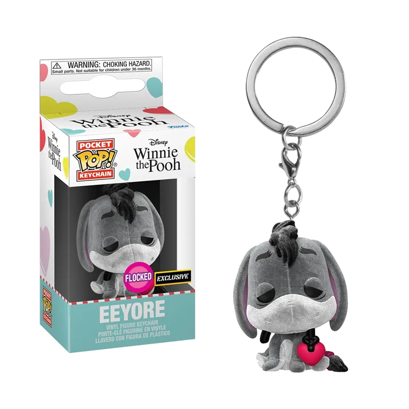 FUN68294 Winnie the Pooh - Eeyore with Heart Flocked US Exclusive Pop! Keychain [RS] - Funko - Titan Pop Culture