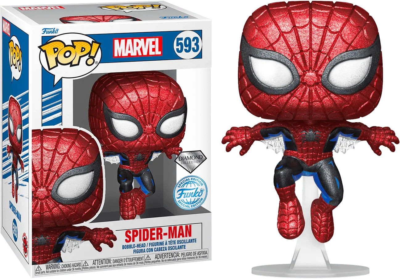 FUN68371 Marvel Comics 80th - Spider-Man 1st Appearance US Exclusive Diamond Glitter Pop! Vinyl [RS] - Funko - Titan Pop Culture