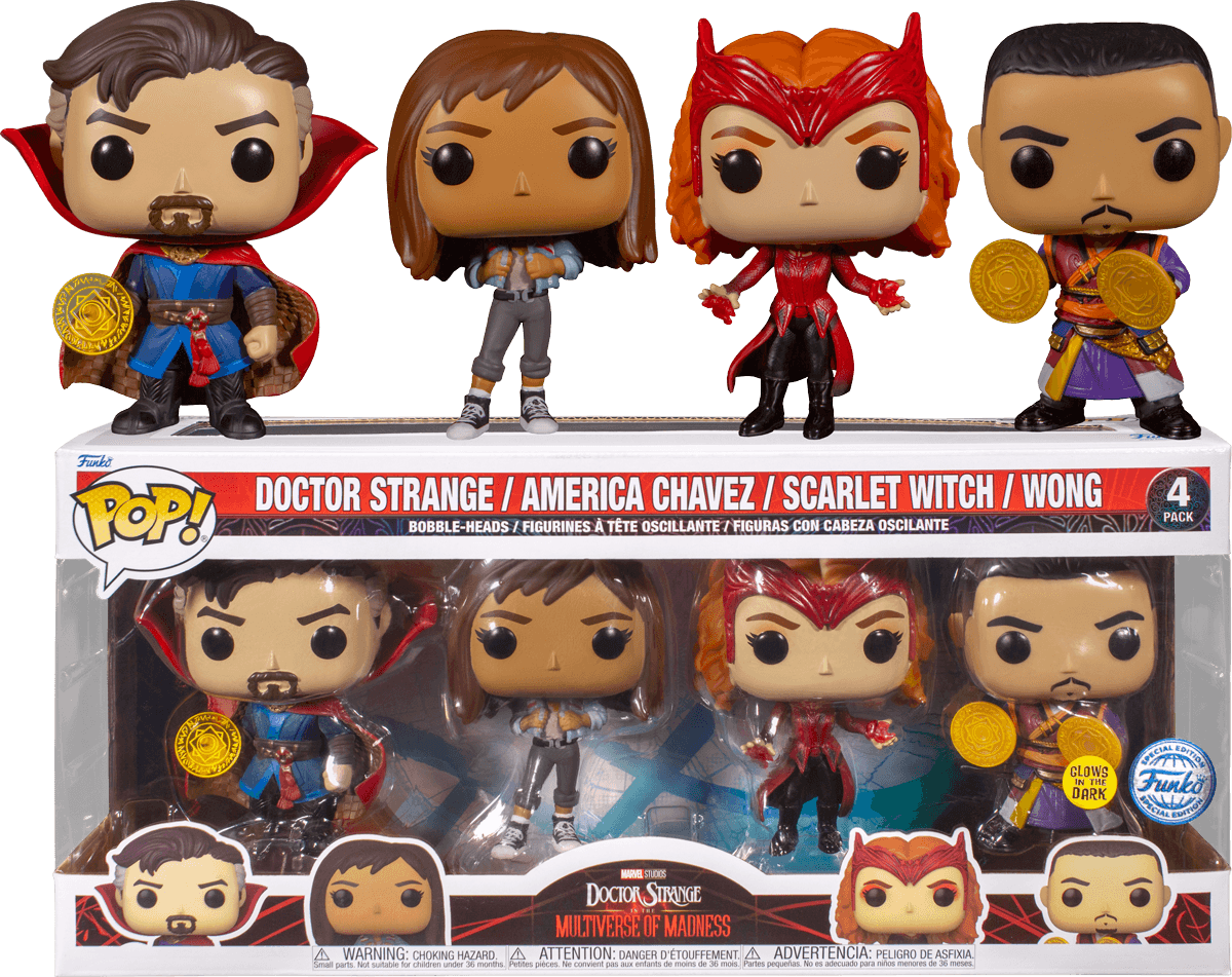 FUN69117 Doctor Strange 2: Multiverse of Madness - US Exclusive Pop! 4-Pack [RS] - Funko - Titan Pop Culture