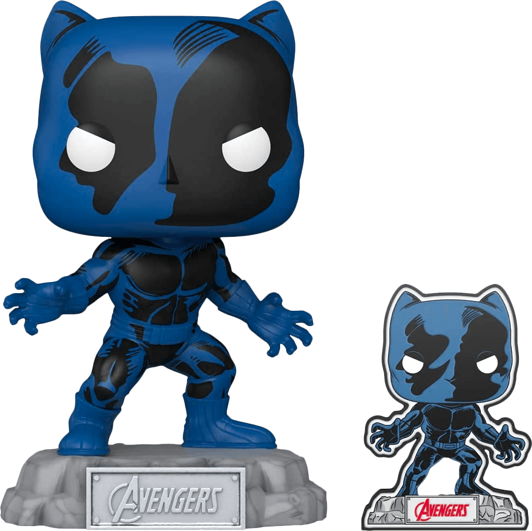 FUN70125 Marvel Comics - Black Panther Avengers 60th US Exclusive Pop! Vinyl with Pin [RS] - Funko - Titan Pop Culture