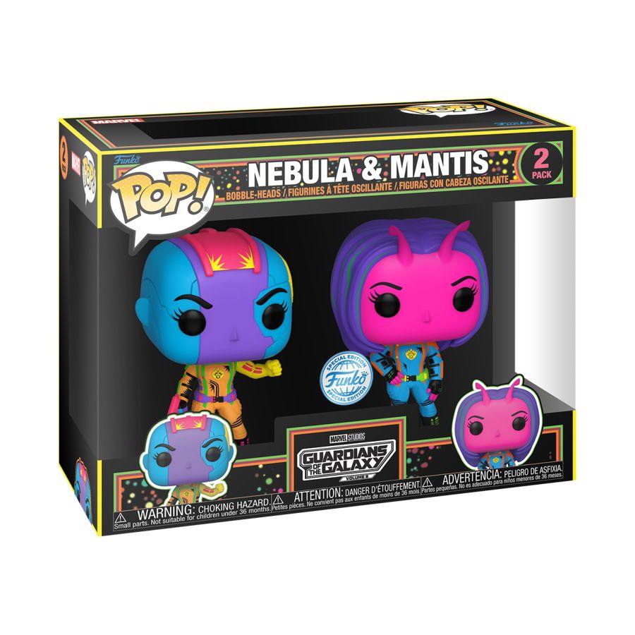 FUN71160 Guardians of the Galaxy: Vol 3 - Nebula & Mantis US Exclusive Blacklight Pop! 2-Pack [RS] - Funko - Titan Pop Culture