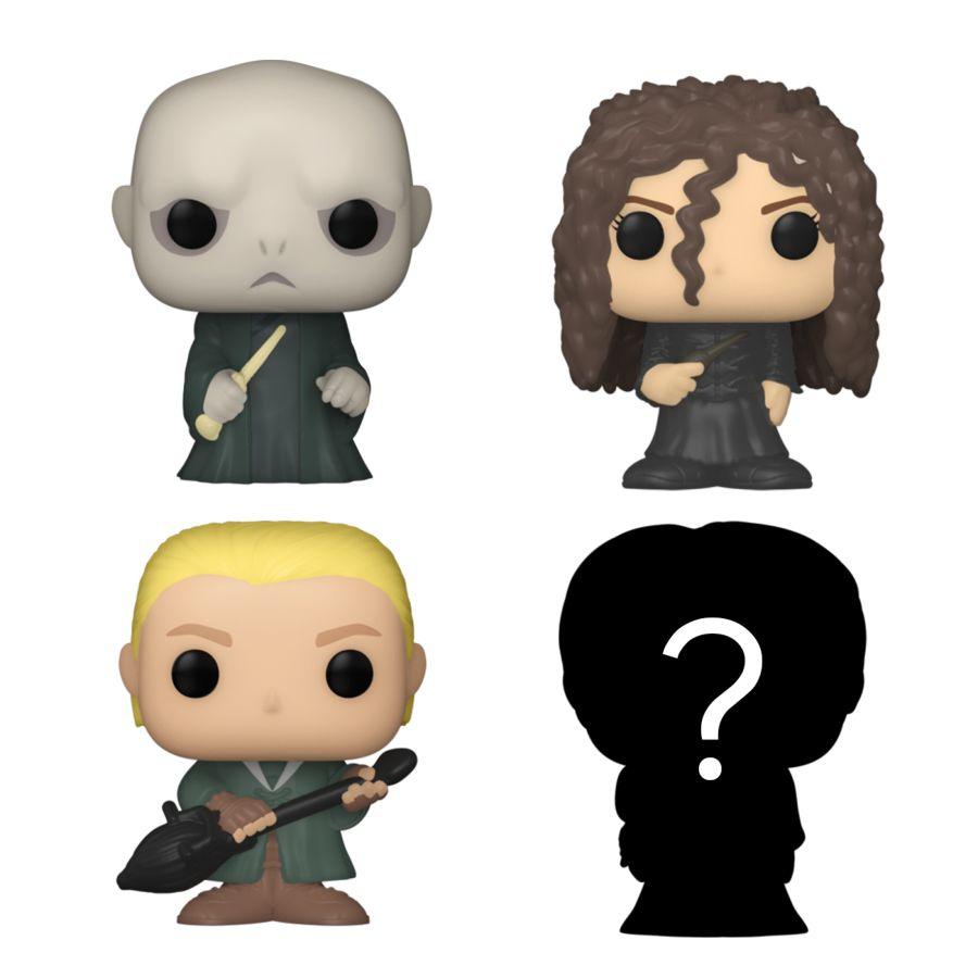 FUN71318 Harry Potter - Voldemort, Draco & Bellatrix Bitty Pop! 4-Pack - Funko TBA - Titan Pop Culture