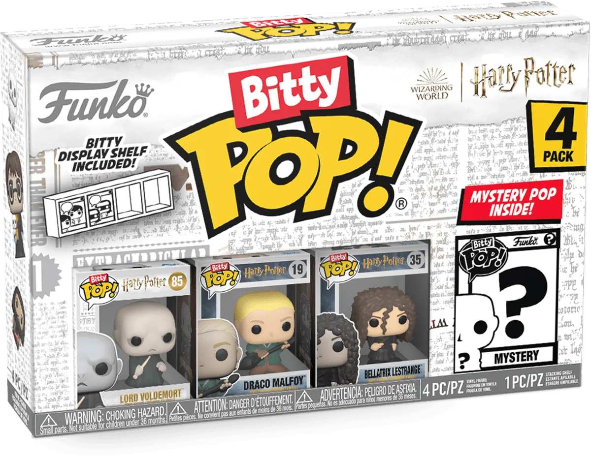 FUN71318 Harry Potter - Voldemort, Draco & Bellatrix Bitty Pop! 4-Pack - Funko TBA - Titan Pop Culture