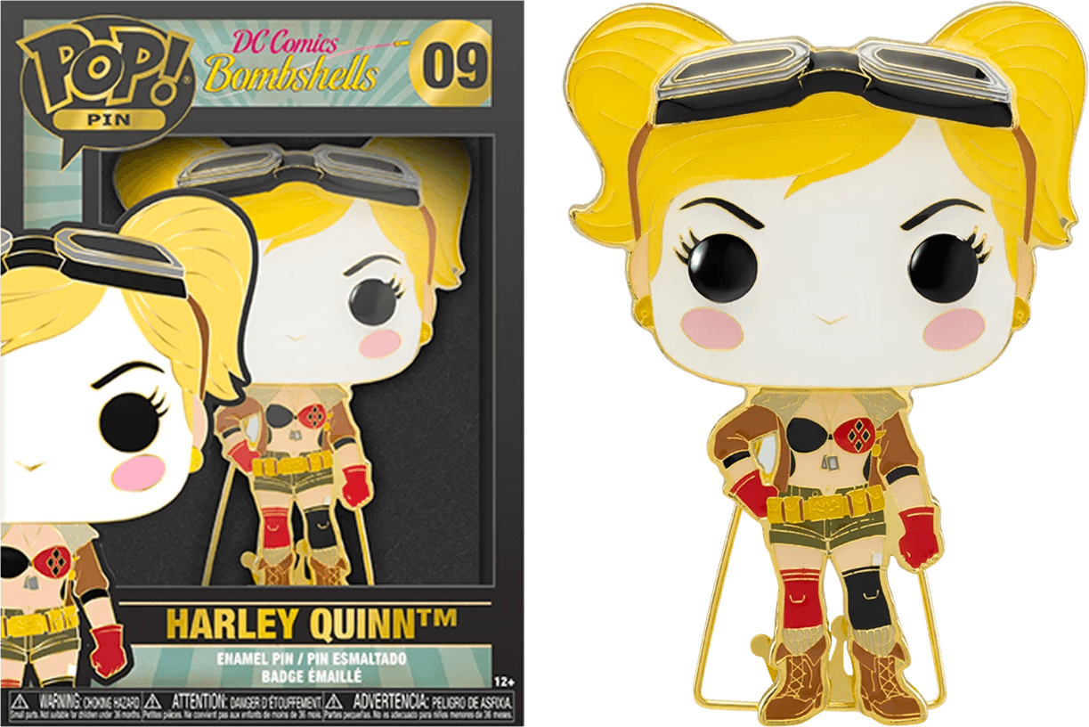 FUNDCCPP0012 DC Bombshells - Harley Quinn 4" Pop! Enamel Pin - Funko - Titan Pop Culture