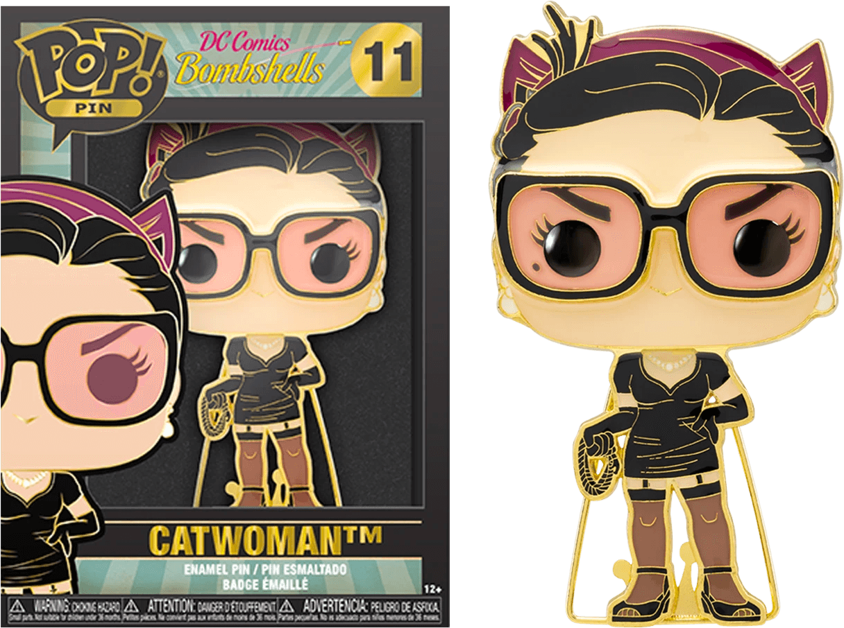 FUNDCCPP0014 DC Bombshells - Catwoman 4" Pop! Enamel Pin - Funko - Titan Pop Culture