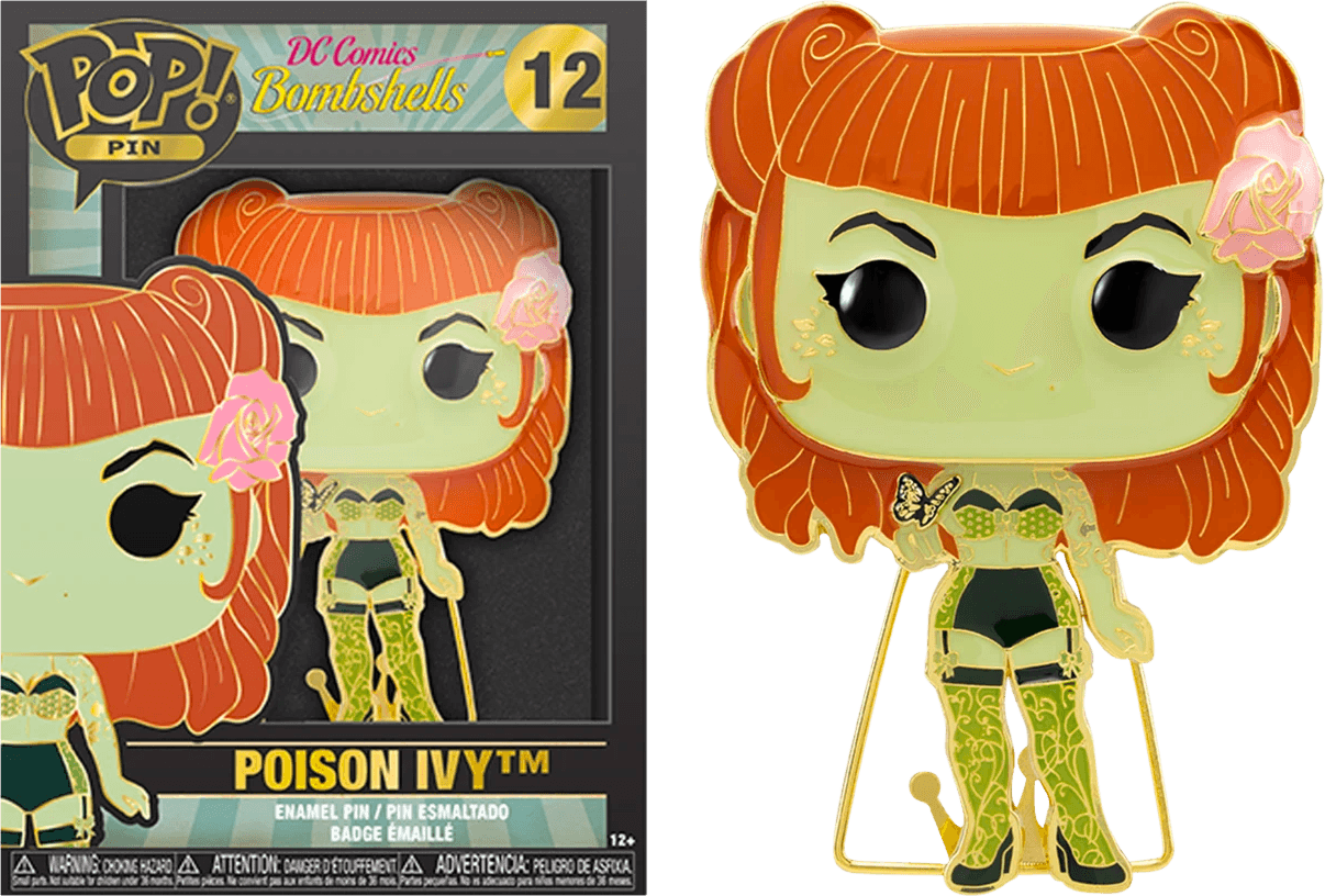 FUNDCCPP0017 DC Bombshells - Poison Ivy (with chase) 4" Pop! Enamel Pin - Funko - Titan Pop Culture