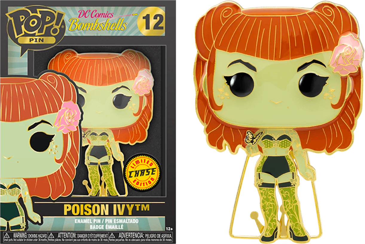 FUNDCCPP0017 DC Bombshells - Poison Ivy (with chase) 4" Pop! Enamel Pin - Funko - Titan Pop Culture