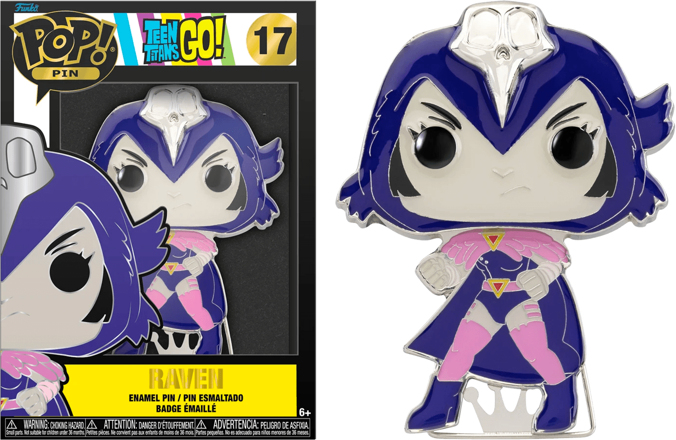 FUNDCCPP0026 Teen Titans Go! - Raven tNBtS 4" Pop! Enamel Pin - Funko - Titan Pop Culture