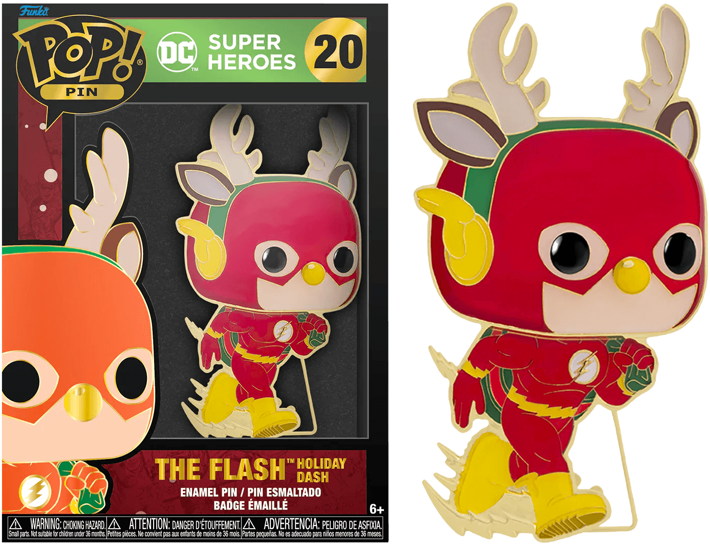 FUNDCCPP0029 DC - Flash Holiday 4" Pop! Enamel Pin - Funko - Titan Pop Culture