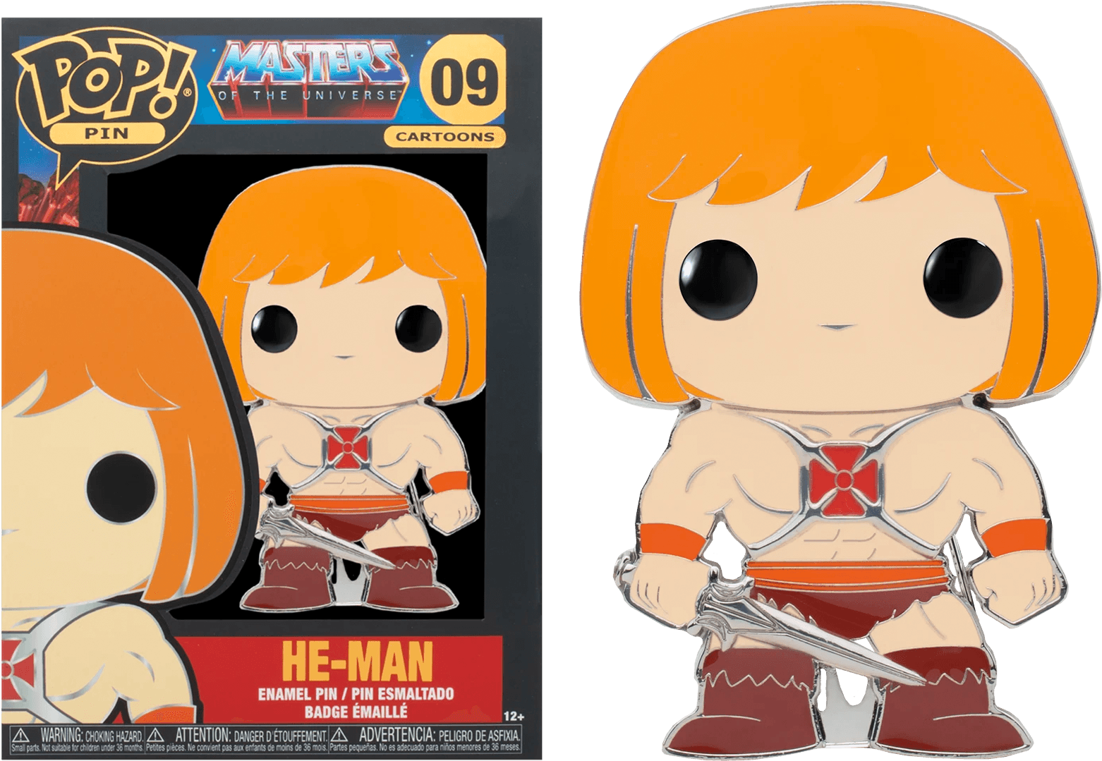 FUNDWPP0006 Masters of the Universe - He-Man (with chase) 4" Pop! Enamel Pin - Funko - Titan Pop Culture
