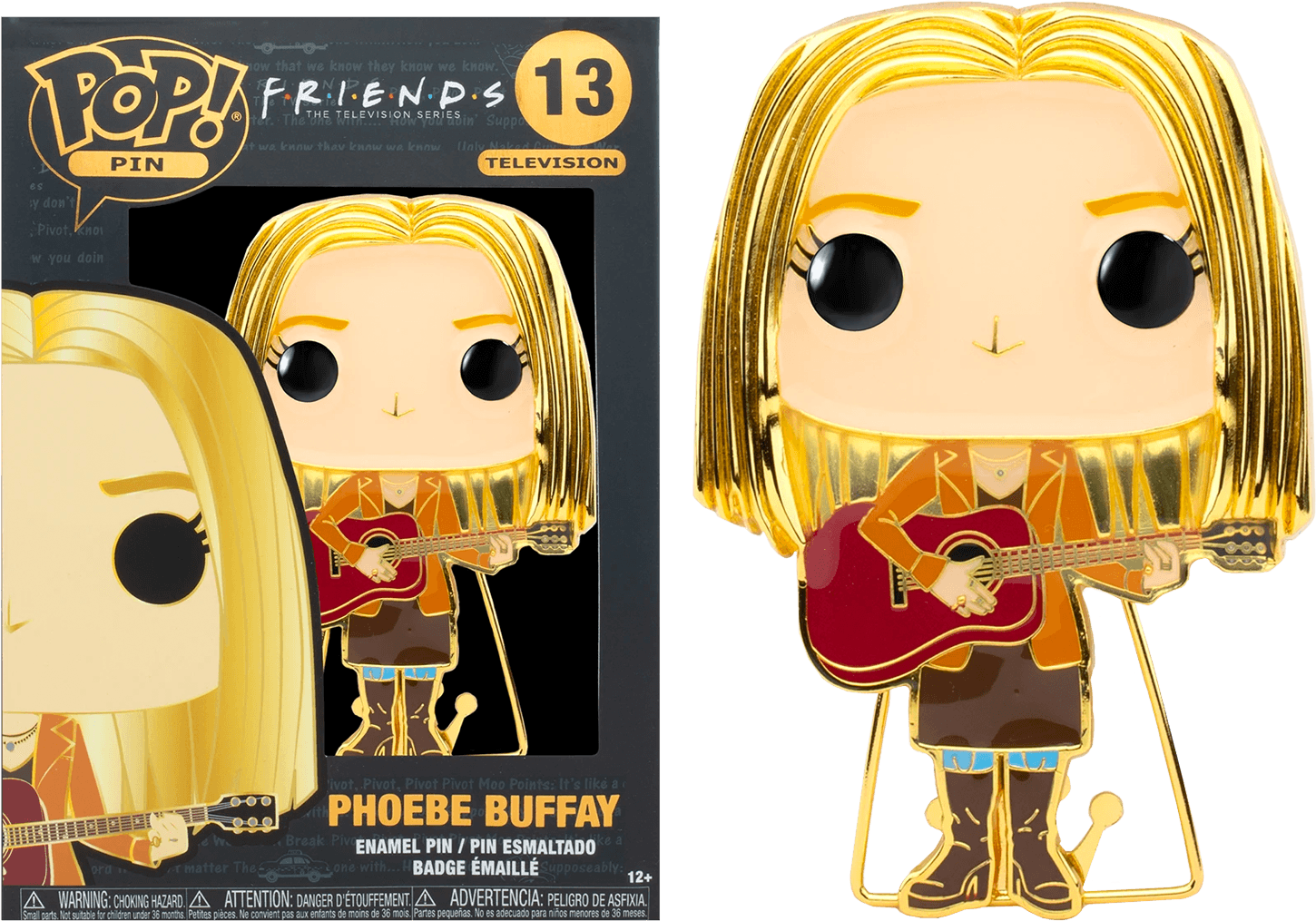 FUNFRPP0003 Friends - Phoebe with guitar 4" Pop! Enamel Pin - Funko - Titan Pop Culture