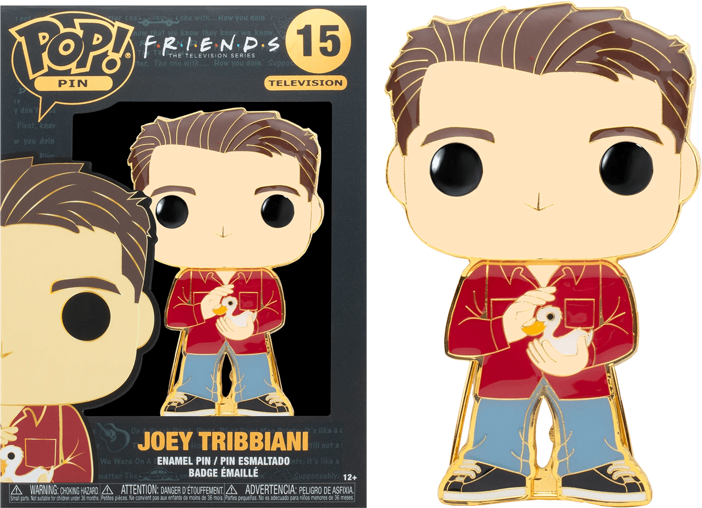 FUNFRPP0005 Friends - Joey with duckling 4" Pop! Enamel Pin - Funko - Titan Pop Culture