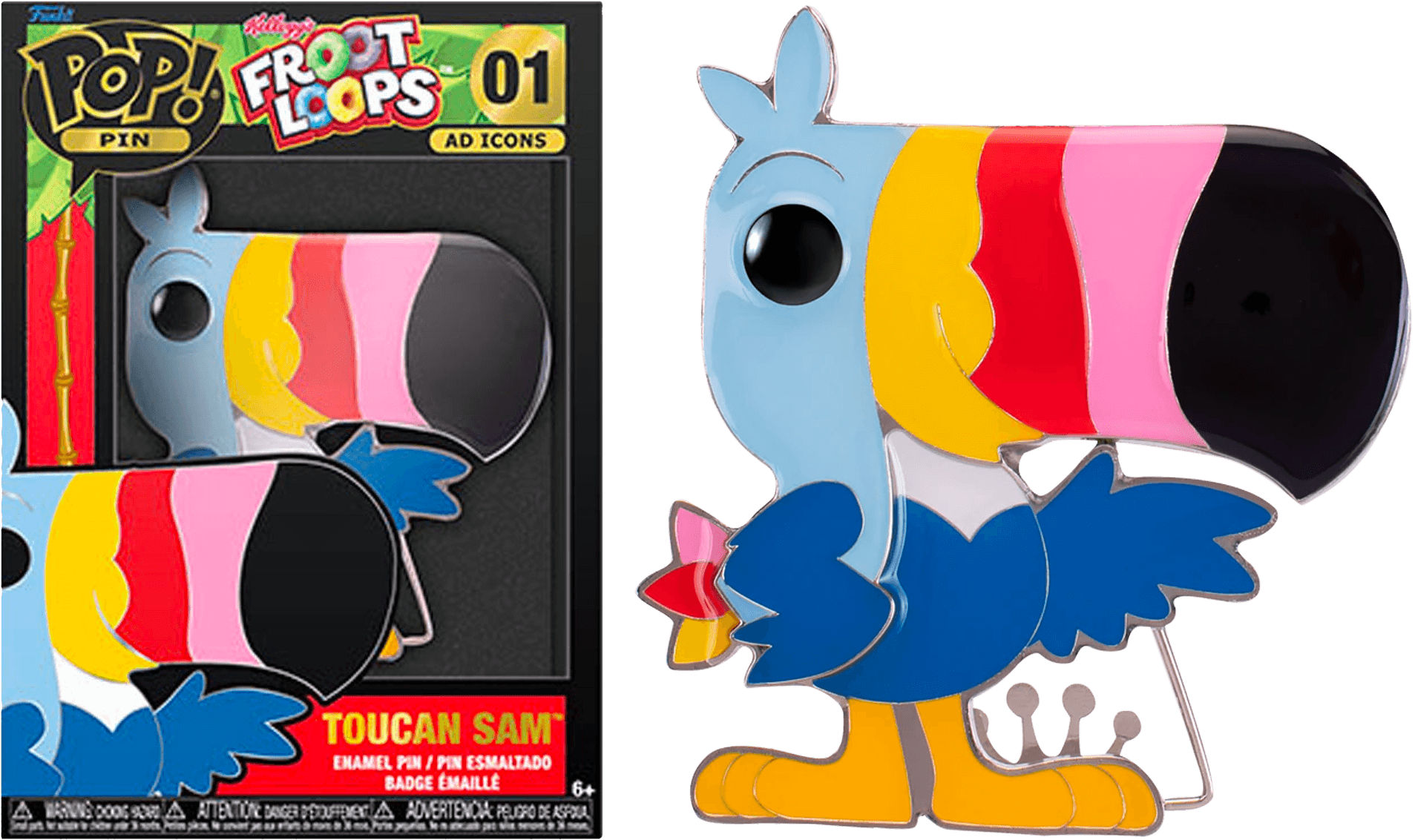 FUNKLPP0001 Froot Loops - Toucan Sam 4" Pop! Enamel Pin - Funko - Titan Pop Culture