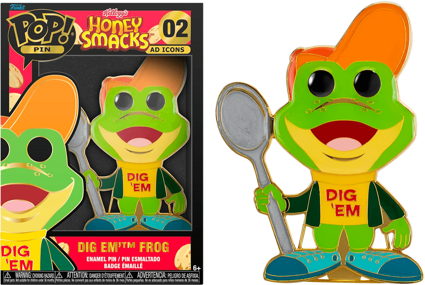 FUNKLPP0002 Honey Smacks - Dig 'Em Frog 4" Pop! Enamel Pin - Funko - Titan Pop Culture