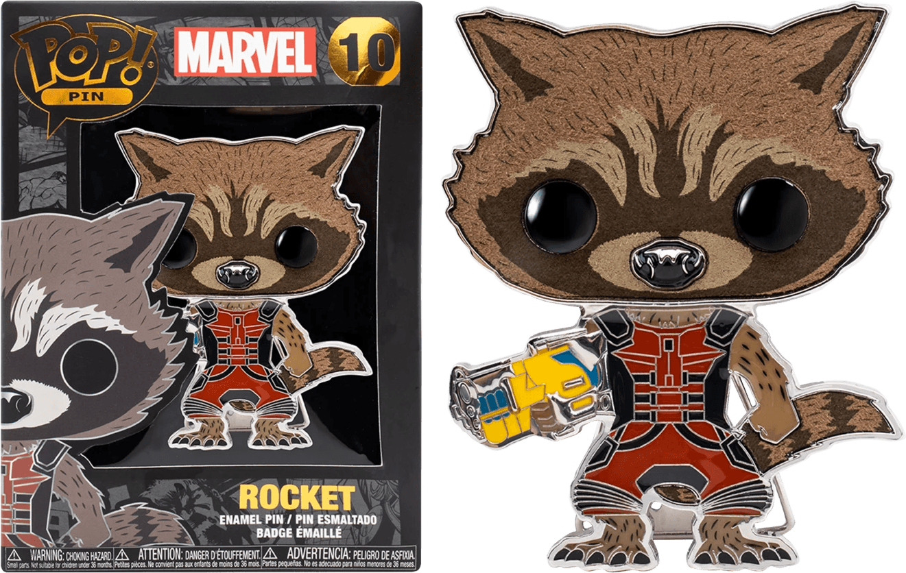 FUNMVPP0011 Guardians of the Galaxy: Vol. 2 - Rocket Raccoon 4" Vinyl Enamel Pin - Funko - Titan Pop Culture