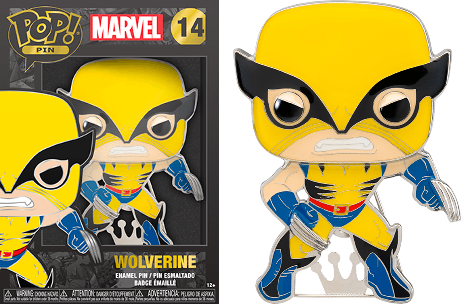 FUNMVPP0025 Marvel Comics - Wolverine (with chase) 4" Pop! Enamel Pin - Funko - Titan Pop Culture