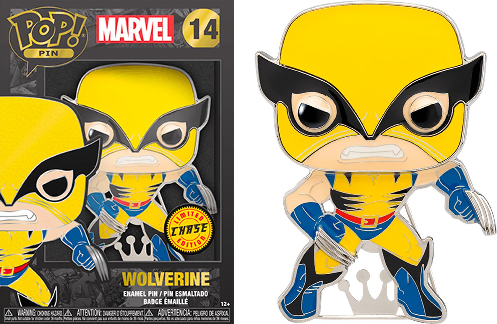 FUNMVPP0025 Marvel Comics - Wolverine (with chase) 4" Pop! Enamel Pin - Funko - Titan Pop Culture