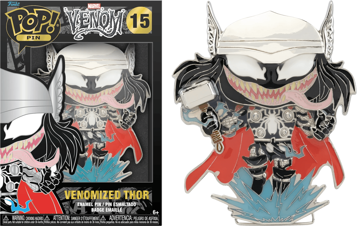 FUNMVPP0033 Venom - Venomised Thor 4" Pop! Enamel Pin - Funko - Titan Pop Culture