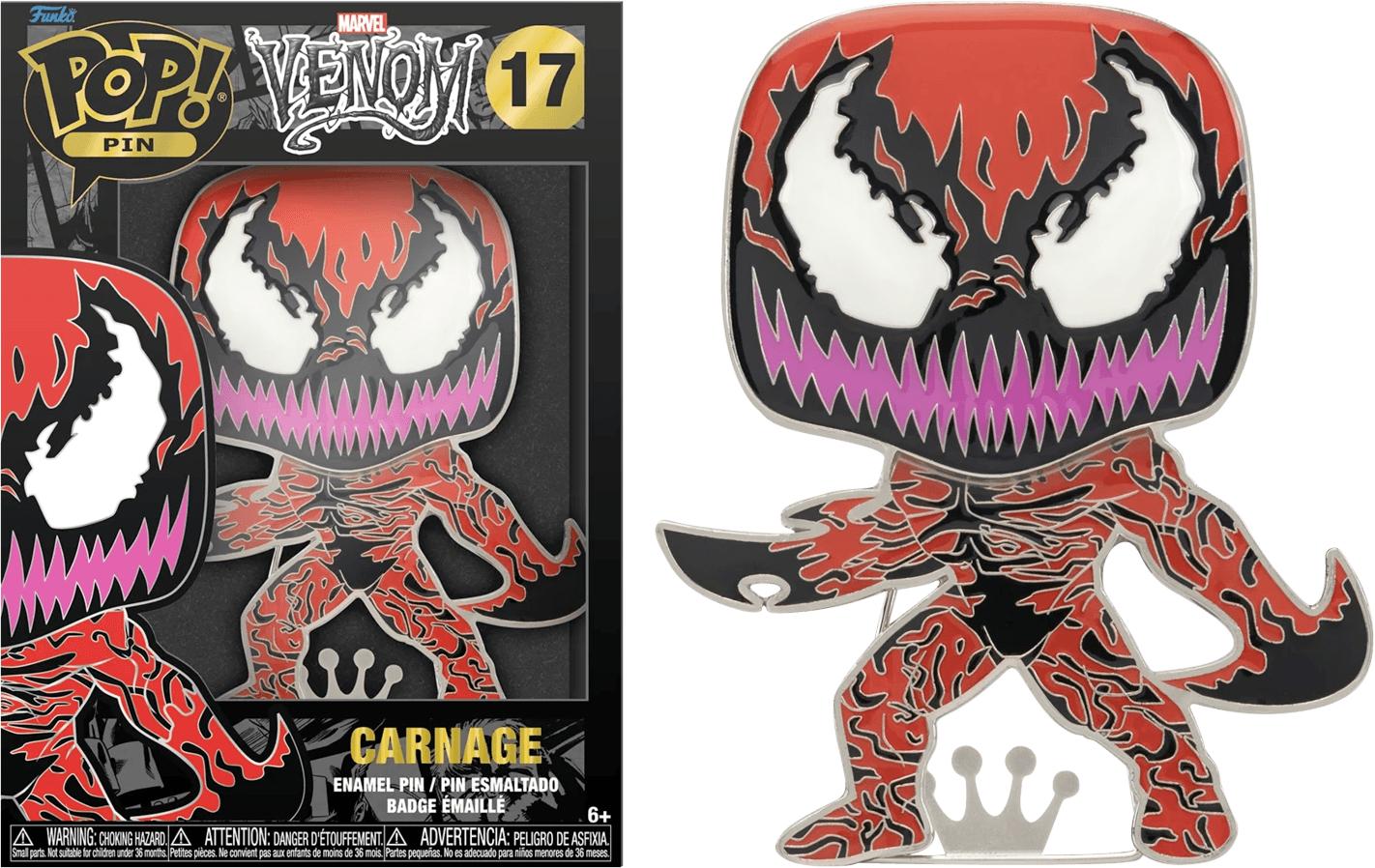 FUNMVPP0035 Venom - Carnage 4" Pop! Enamel Pin - Funko - Titan Pop Culture