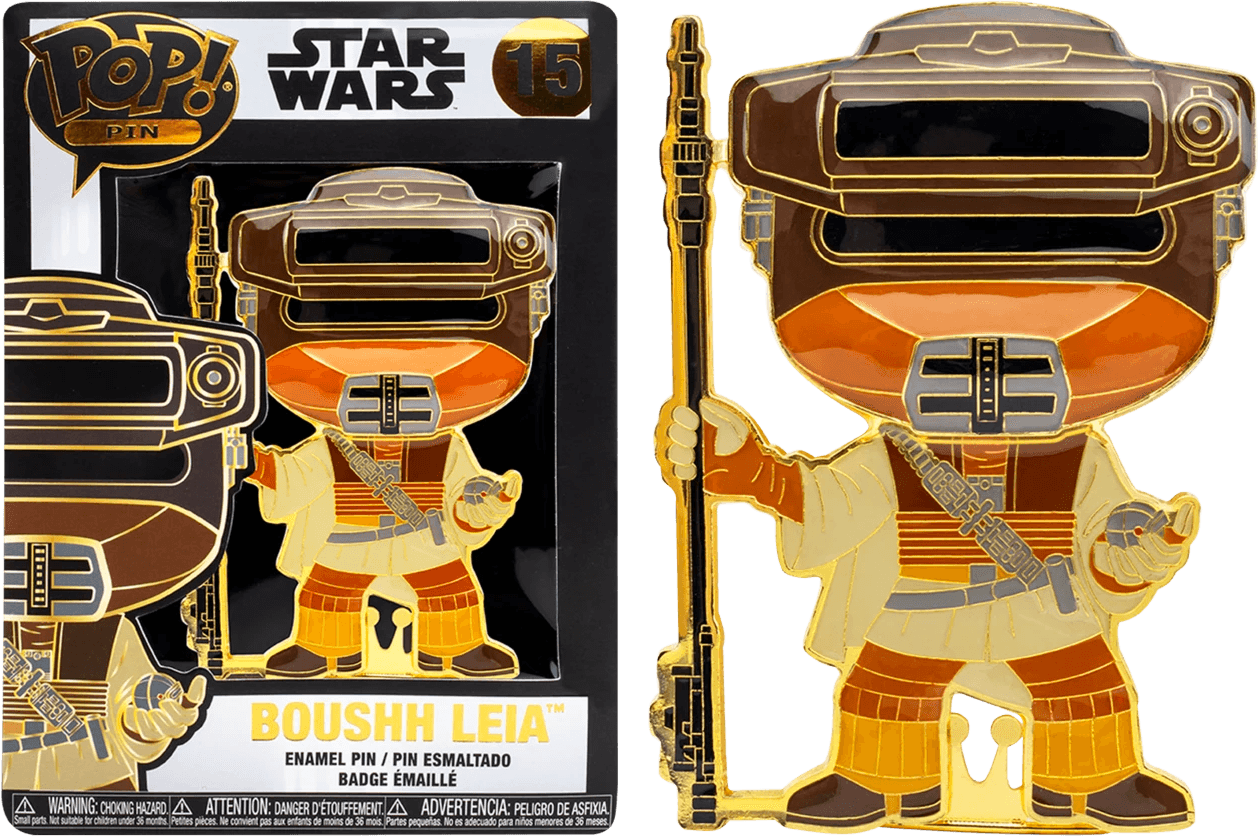 FUNSTPP0016 Star Wars - Leia Boushh 4" Pop! Enamel Pin - Funko - Titan Pop Culture