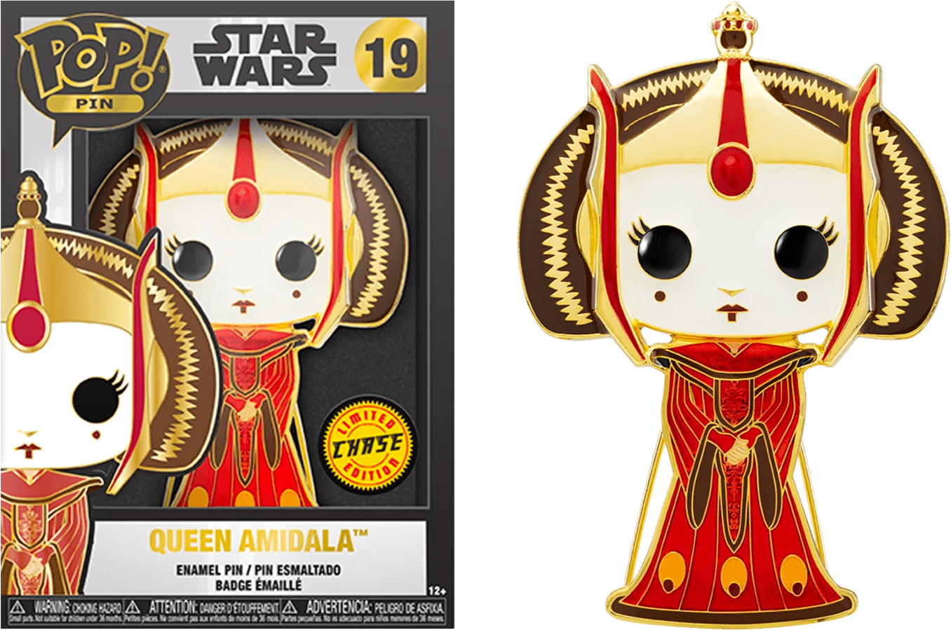 FUNSTPP0024 Star Wars - Queen Amidala (with chase) 4" Pop! Enamel Pin - Funko - Titan Pop Culture