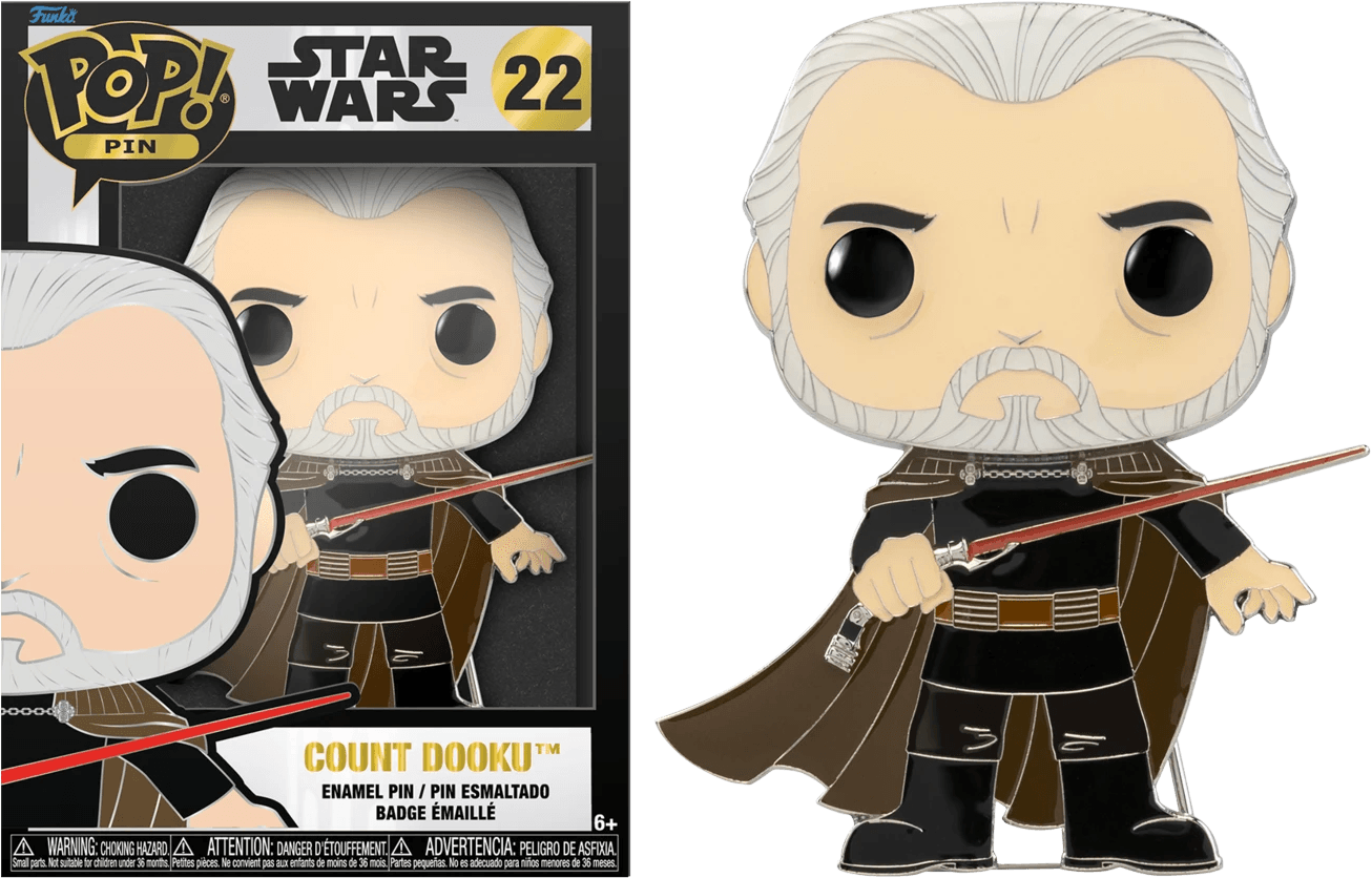 FUNSTPP0027 Star Wars - Count Dooku 4" Pop! Enamel Pin - Funko - Titan Pop Culture