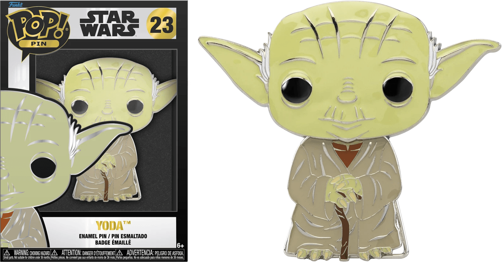 FUNSTPP0030 Star Wars - Yoda (with chase) 4" Pop! Enamel Pin - Funko - Titan Pop Culture