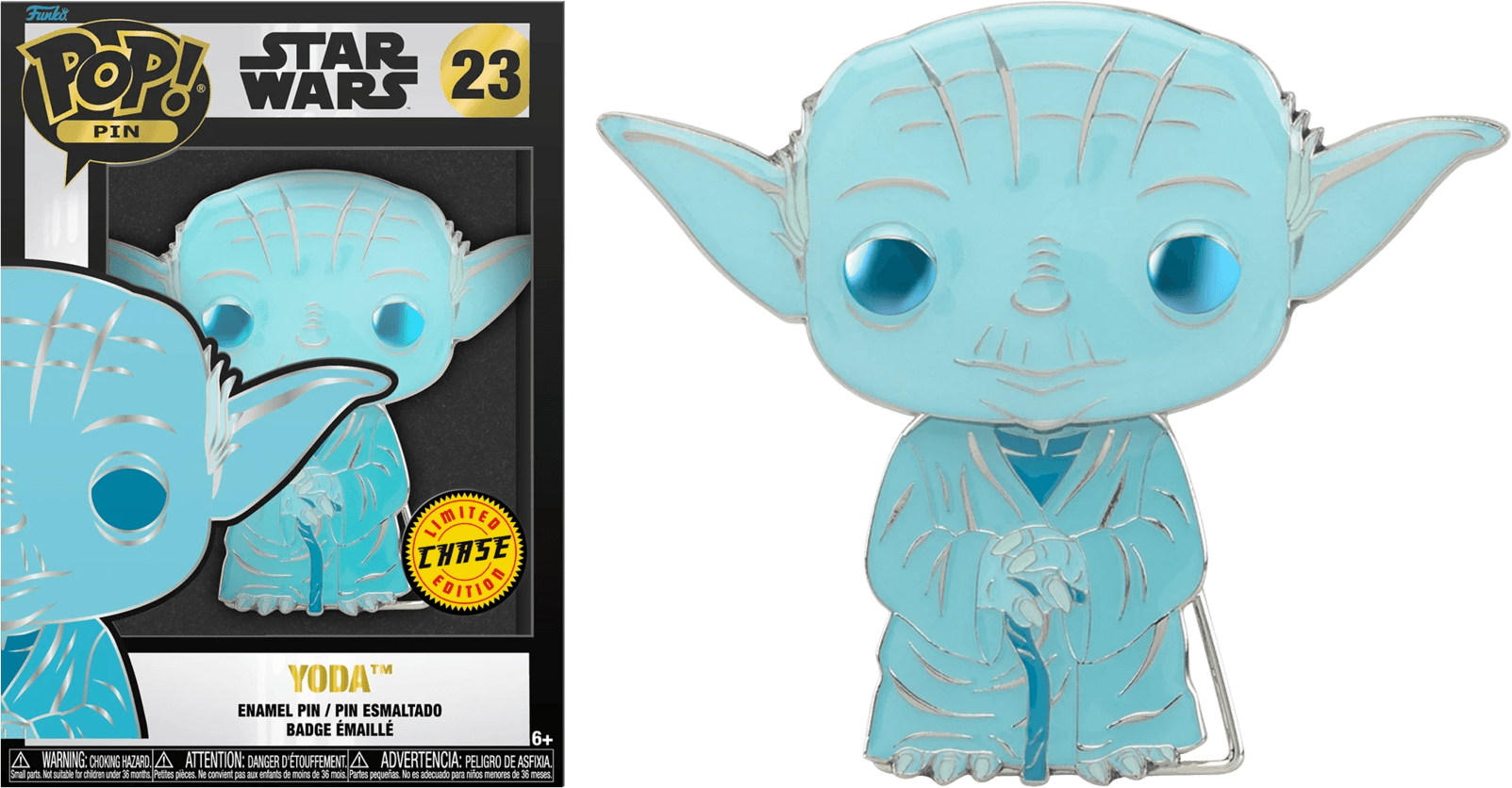 FUNSTPP0030 Star Wars - Yoda (with chase) 4" Pop! Enamel Pin - Funko - Titan Pop Culture