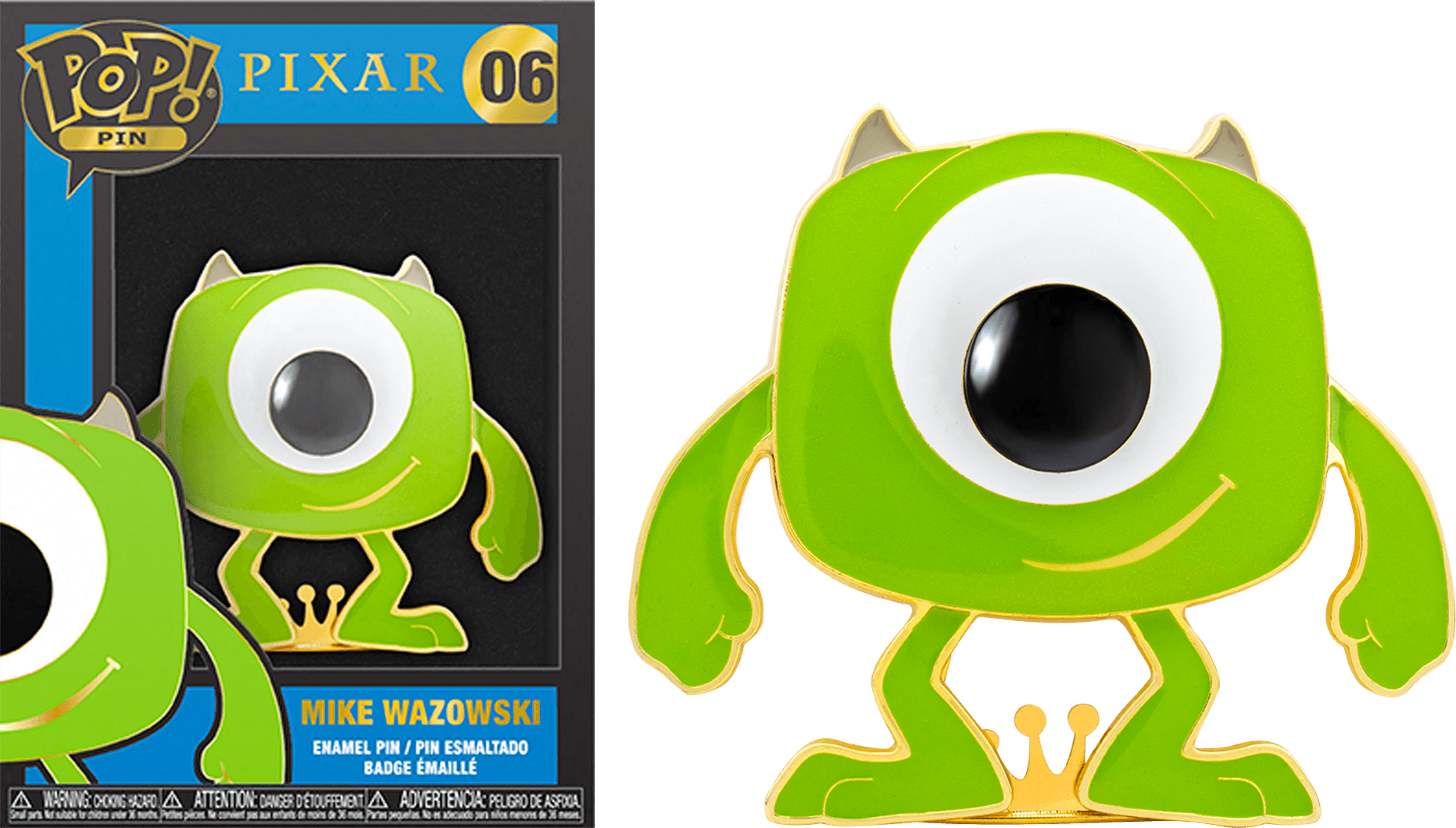 FUNWDPP0022 Monsters Inc - Mike Wazowski 4" Pop! Enamel Pin - Funko - Titan Pop Culture