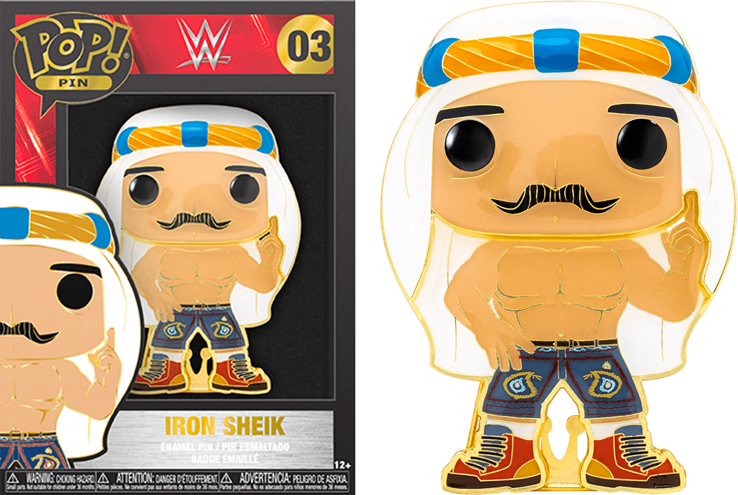 FUNWWEPP0003 WWE - Iron Sheik 4" Pop! Enamel Pin - Funko - Titan Pop Culture