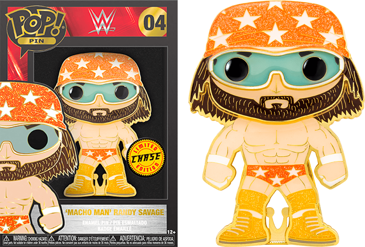 FUNWWEPP0006 WWE - Randy Macho Man Savage (with chase) 4" Pop! Enamel Pin - Funko - Titan Pop Culture