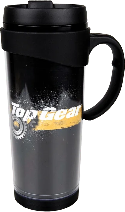 HMBTMTG7 Top Gear - Black and Yellow Gears Travel Mug - Half Moon Bay - Titan Pop Culture