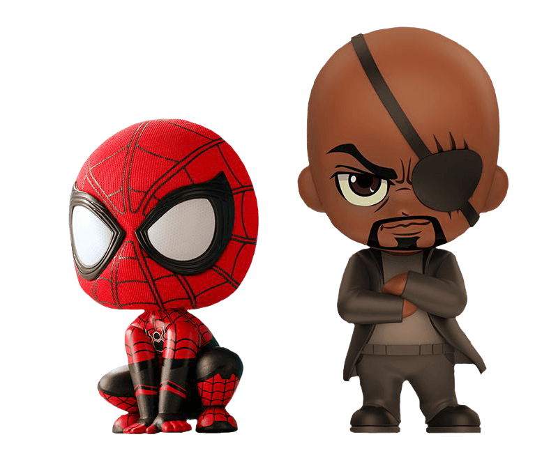 HOTCOSB632 Spider-Man: Far From Home - Spider-Man & Nick Fury Cosbaby Set - Hot Toys - Titan Pop Culture