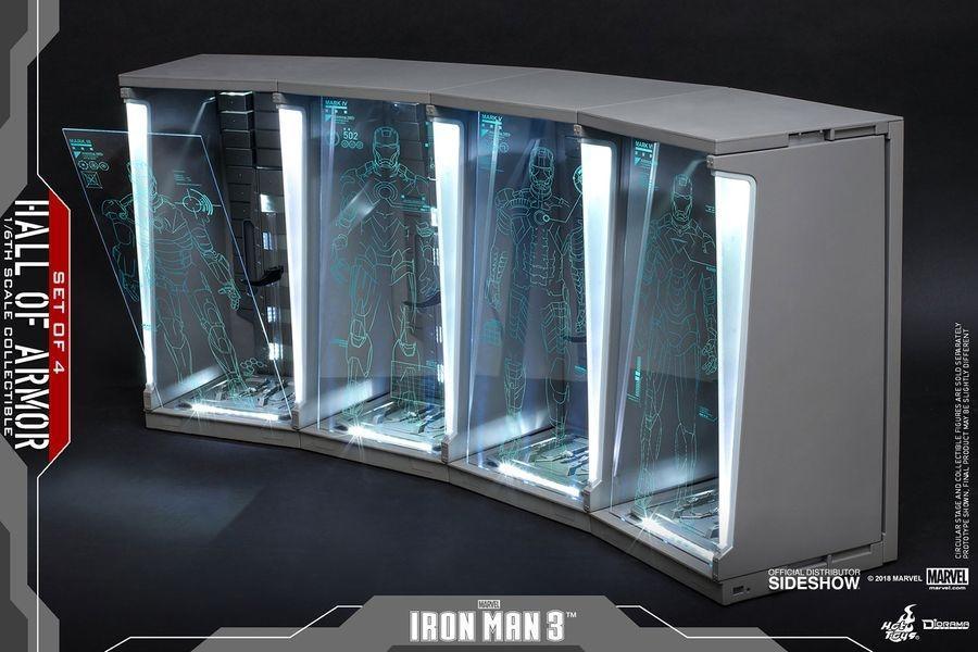 HOTDS001B Iron Man 3 - Hall of Armour Diorama 4-Pack 1:6 Scale - Hot Toys - Titan Pop Culture