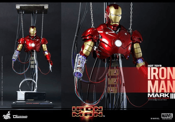 HOTDS003 Iron Man (2008) - Mark III Construction Version 1:6 Scale - Hot Toys - Titan Pop Culture