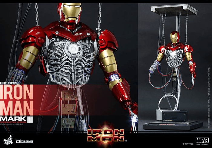 HOTDS003 Iron Man (2008) - Mark III Construction Version 1:6 Scale - Hot Toys - Titan Pop Culture