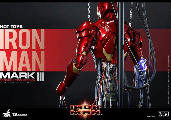 HOTDS003 Iron Man (2008) - Mark III Construction Version 1:6 Scale - Hot Toys - Titan Pop Culture