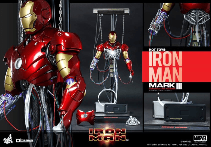 HOTDS003 Iron Man (2008) - Mark III Construction Version 1:6 Scale - Hot Toys - Titan Pop Culture