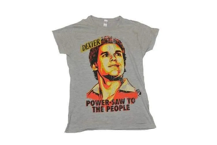 IKO0141L Dexter - Power-Saw Grey Marle Female T-Shirt L - Ikon Collectables - Titan Pop Culture