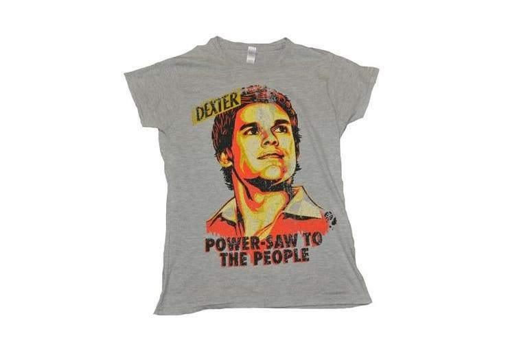 IKO0141XXL Dexter - Power-Saw Grey Marle Female T-Shirt XXL - Ikon Collectables - Titan Pop Culture