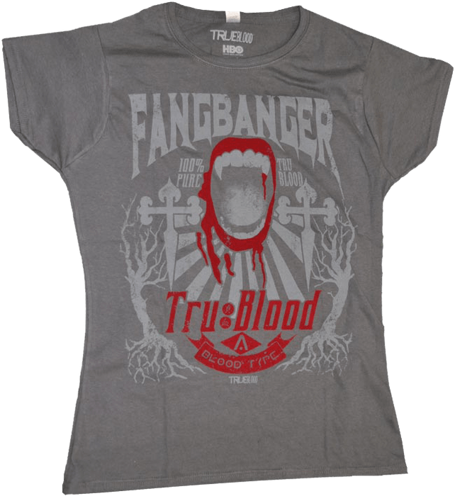 IKO0192XL True Blood - Fangbanger Flocked Female T-Shirt XL - Ikon Collectables - Titan Pop Culture
