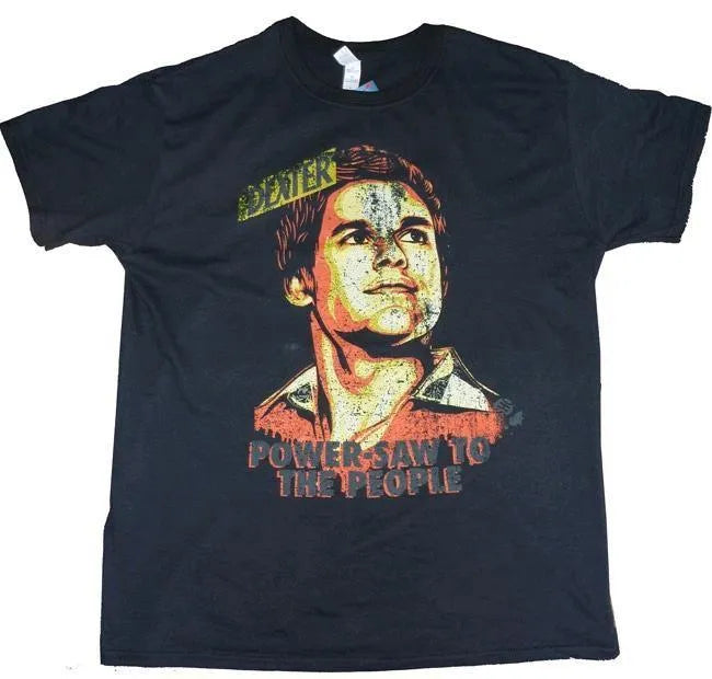 IKO0195S Dexter - Power-Saw Black Male T-Shirt S - Ikon Collectables - Titan Pop Culture