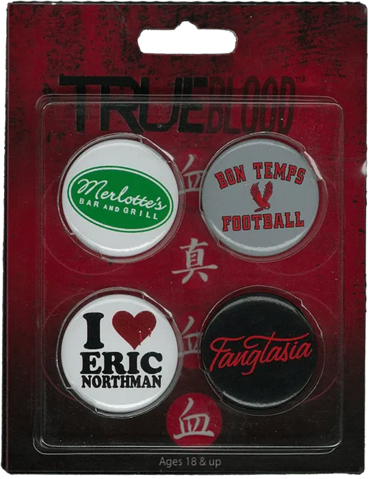 IKO0198 True Blood - Pin Set Of 4 (#2) - Ikon Collectables - Titan Pop Culture