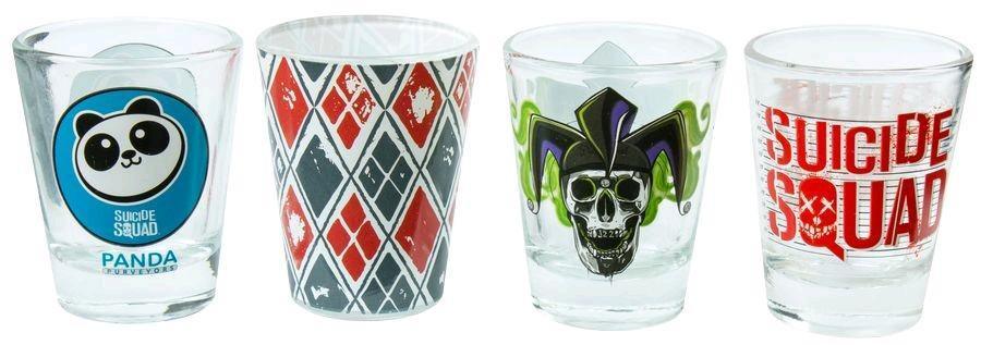 IKO0923 Suicide Squad - Logos Shot Glass Set of 4 - Ikon Collectables - Titan Pop Culture