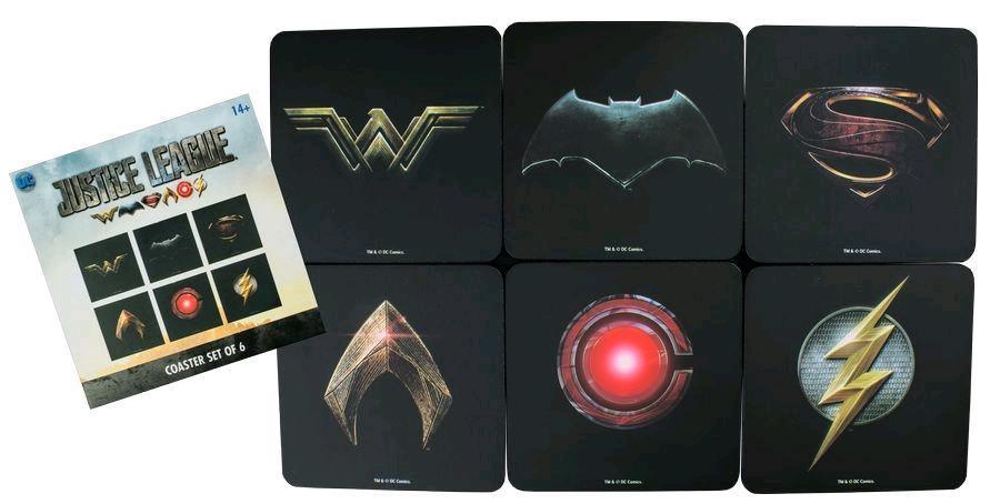 IKO1080 Justice League Movie - Full Team Logo Coaster Set of 6 - Ikon Collectables - Titan Pop Culture