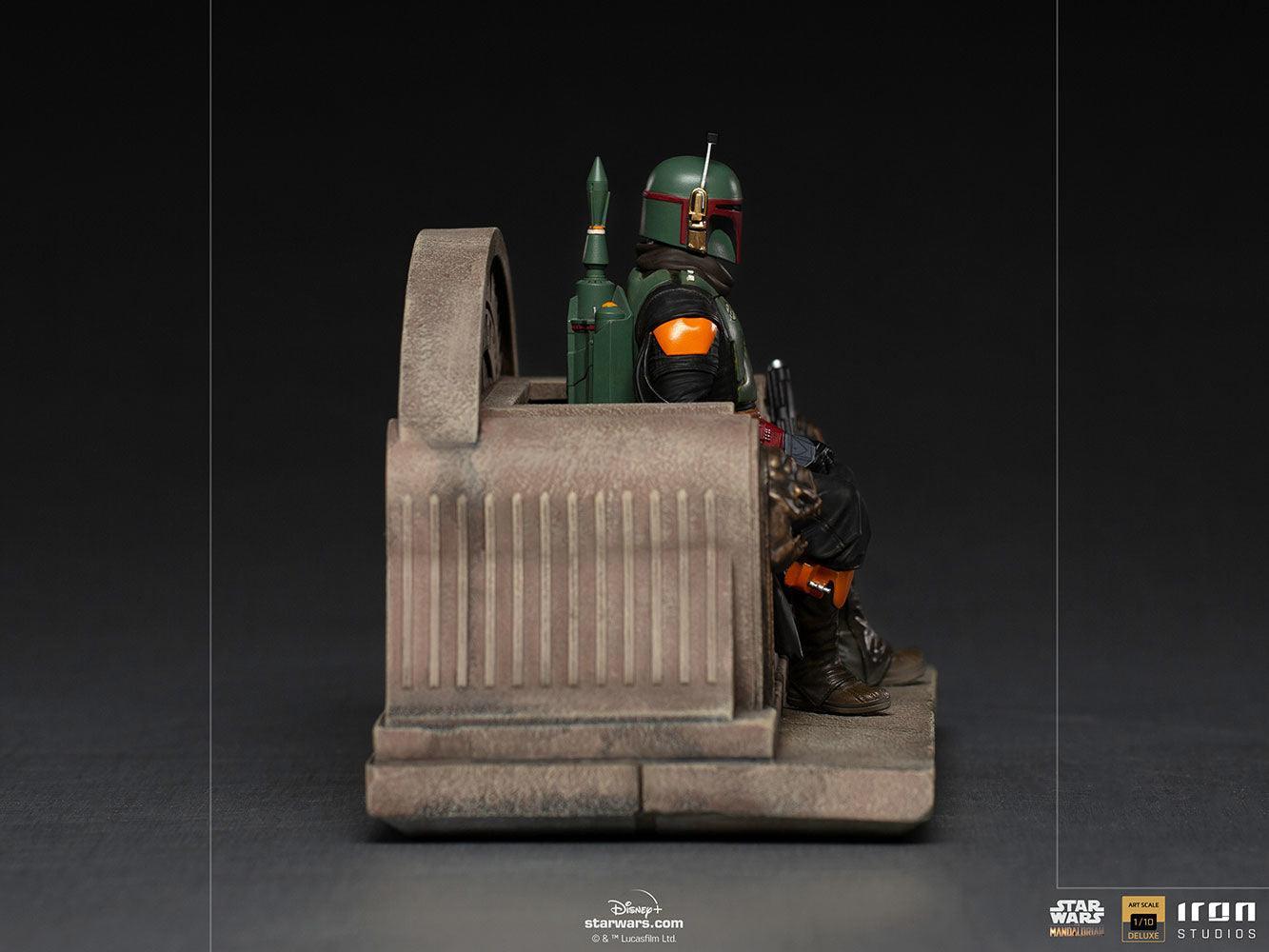 IRO28099 Star Wars: The Mandalorian - Boba Fett on Throne Deluxe 1:10 Scale Statue - Quantum Mechanix - Titan Pop Culture