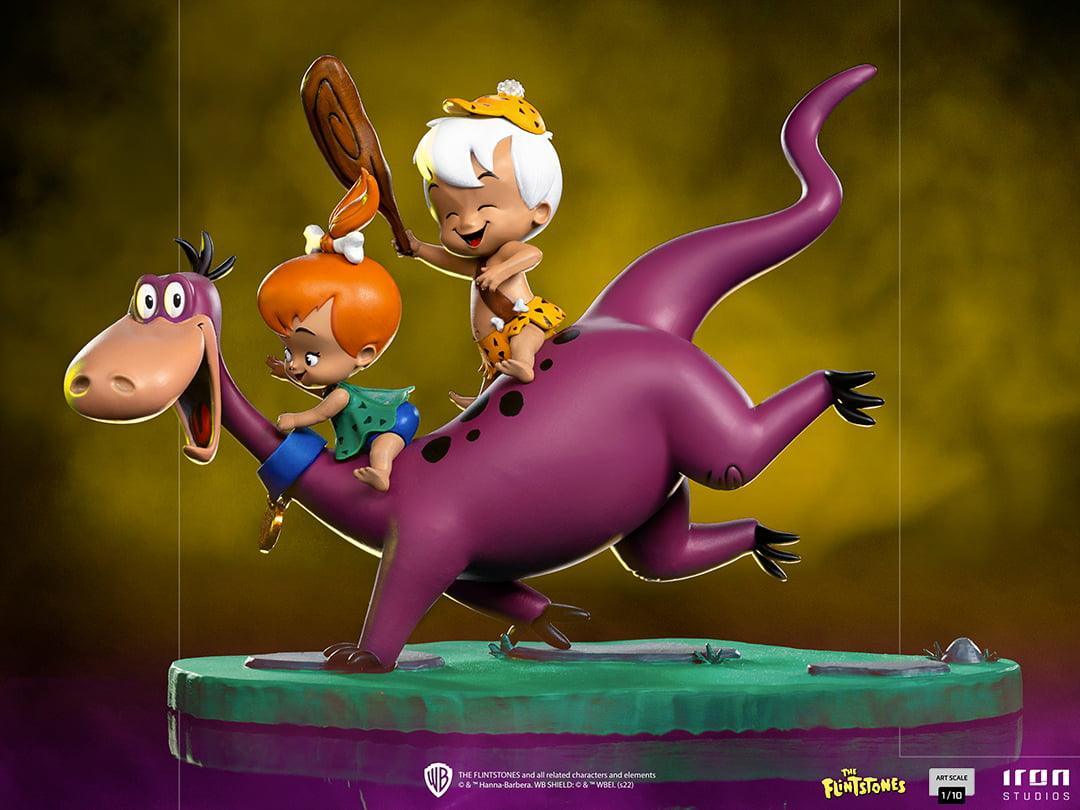 IRO29461 The Flintstones - Dino, Pebbles and Bamm-Bamm 1:10 Scale Statue - Iron Studios - Titan Pop Culture