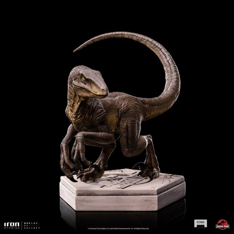 IRO52038 Jurassic Park - Velociraptor C Icons Statue - Iron Studios - Titan Pop Culture