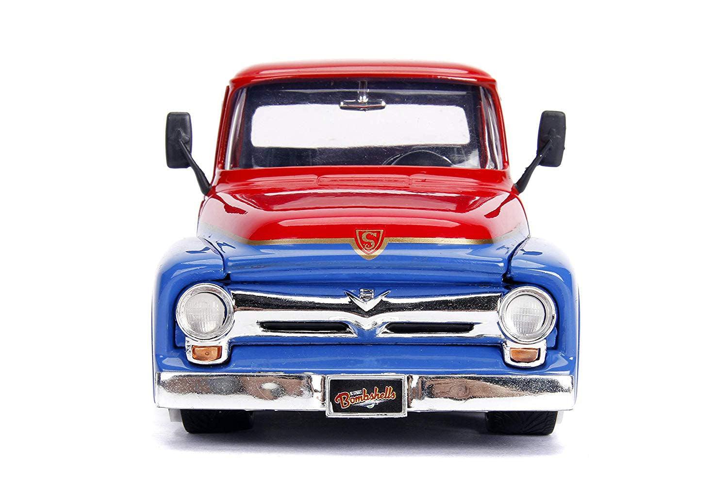 JAD30454 DC Comics Bombshells - Supergirl 1956 Ford F100 1:24 Scale Hollywood Rides Diecast Vehicle - Jada Toys - Titan Pop Culture