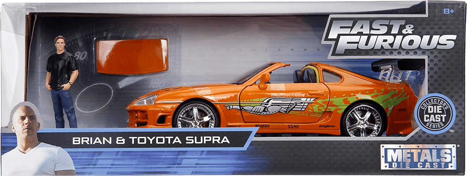 JAD30738 Fast and Furious - 1995 Toyota Supra 1:24 with Brian Hollywood Ride - Jada Toys - Titan Pop Culture